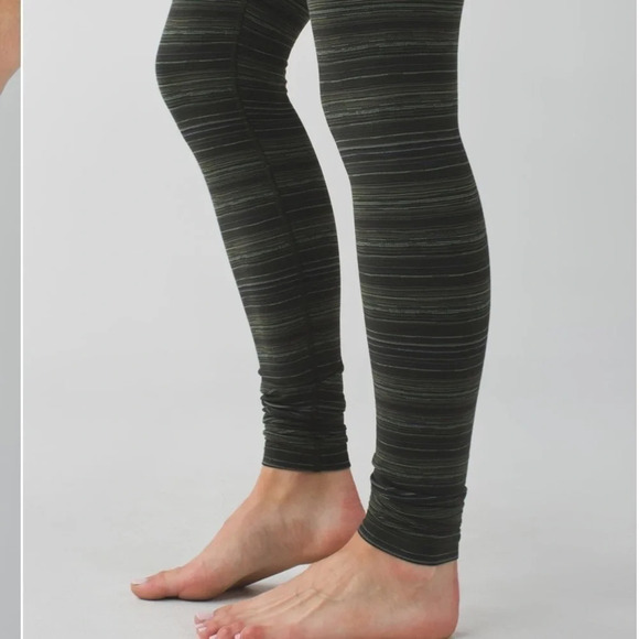 Lululemon Wunder Under green striped leggings - Picture 5 of 10